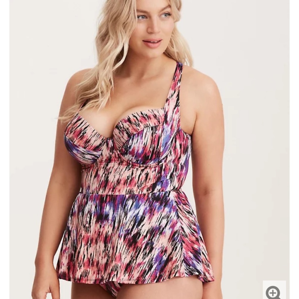 Torrid Mirage Print Peplum Swimsuit, size 3